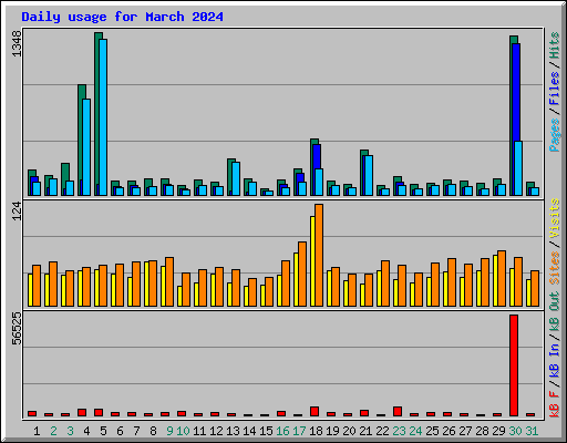 Daily usage for March 2024