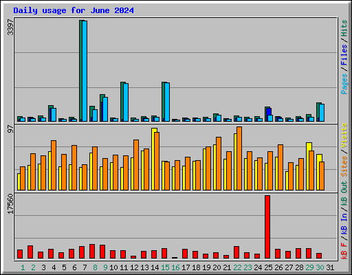 Daily usage for June 2024