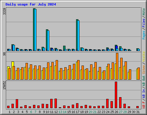 Daily usage for July 2024