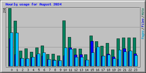 Hourly usage for August 2024